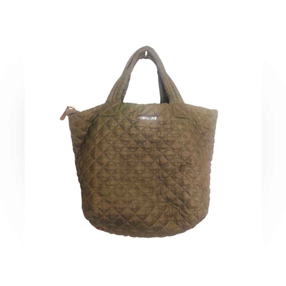 MZ Wallace Quilted Taupe/ Gray Top Zippered Tote Bag / Handbag - open to offers